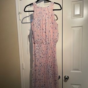 Light pink floral maxi dress